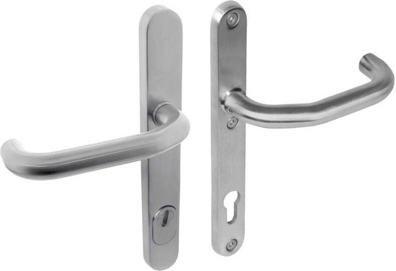 Intersteel SKG3 smalschilden met kruk kruk verkropt profielcilindergat 92mm met kerntrek beveiliging RVS