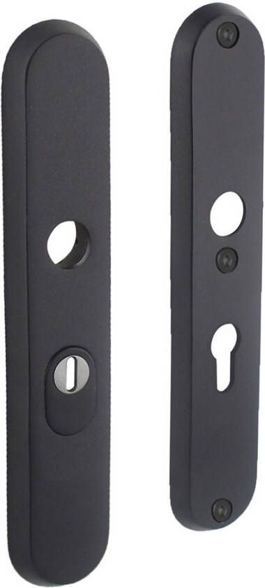 Intersteel SKG3 -veiligheid-schilden doorgaand profielcilindergat 55mm met kerntrek beveiliging zwart rvs