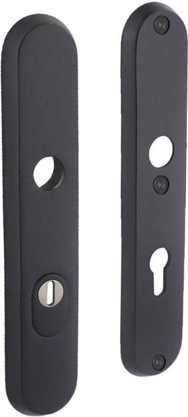 Intersteel SKG3 veiligheid-schilden doorgaand profielcilindergat 72mm met kerntrek beveiliging RVS mat zwart
