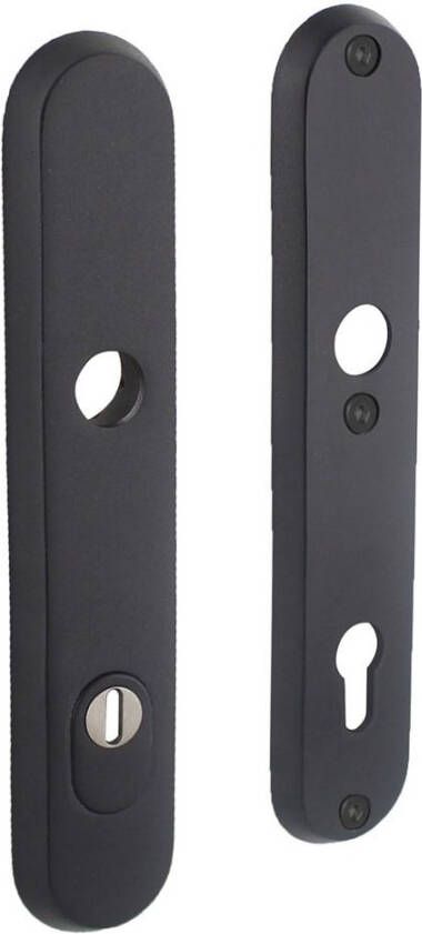 Intersteel SKG3 veiligheid-schilden doorgaand profielcilindergat 92mm met kerntrek beveiliging zwart rvs
