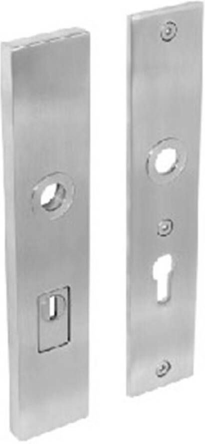Intersteel SKG3 Veiligheid-schilden rechthoekig doorgaand profielcilindergat 92mm met kerntrek beveiliging RVS