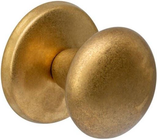 Intersteel Voordeurknop paddenstoel ø58mm op achterplaat ø66mm éénzijdige montage PVD messing getrommeld