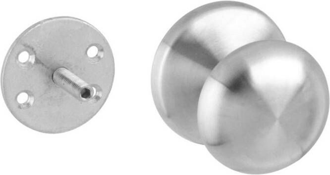 Intersteel Voordeurknop paddenstoel ø58mm op achterplaat ø66mm éénzijdige montage rvs