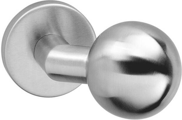 Intersteel Voordeurknop rvs verkropt op rond rozet