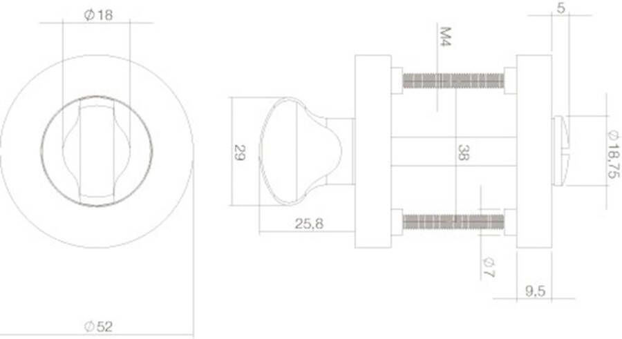 Mtools INTERSTEEL WC-sluiting 8mm rond schroefrozet zwart |