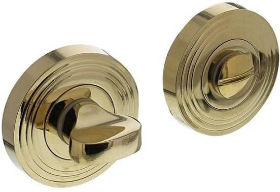 Intersteel WC-sluiting 8mm met ril verdekt met nokken ø54x9mm zamak PVD messingkleur