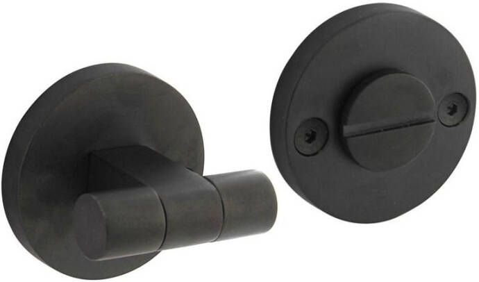 Intersteel WC-sluiting éénzijdig verdekt ø55x8mm met stift 8x8mm knop op verdekte rozet PVD zwart