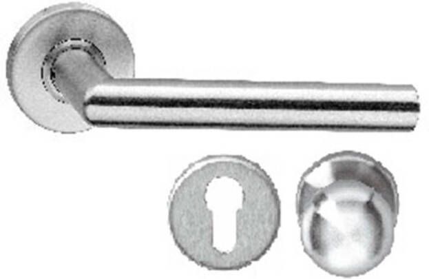 Intersteel Wisselgarnituur recht hoek 90° brandvertragend op rozet + nok 7mm rvs