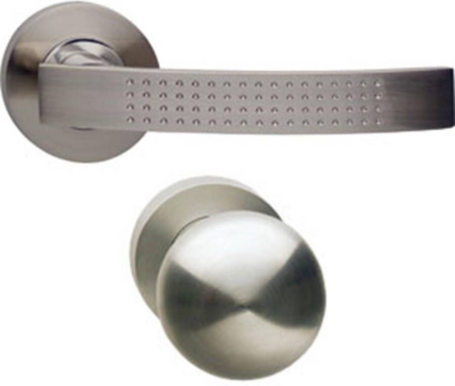 Intersteel Wisselgarnituur links 1696 William op rond rozet 7mm nokken met profielcilindergat plaatjes nikkel m