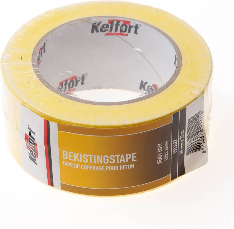 Kelfort Betonbekistingstape heavyduty 50mm.geel