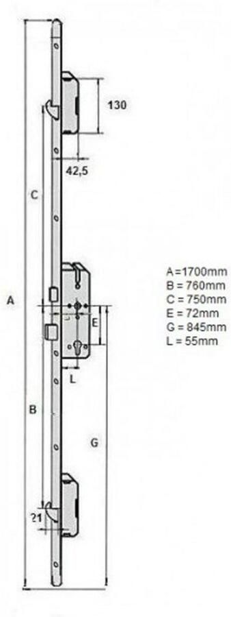 Kfv mp-sluiting AS4900-W268 pc72 haakschoot krukbediend