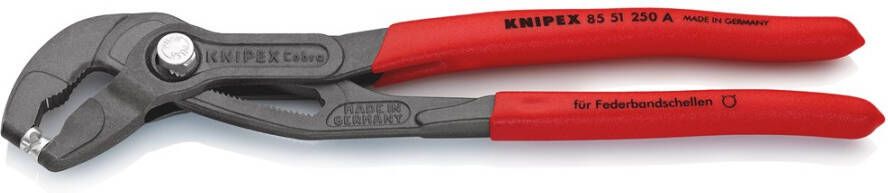 Knipex Bandveerklemtang grijs geatramenteerd met anti-slip kunststof bekleed 250 mm 8551250A