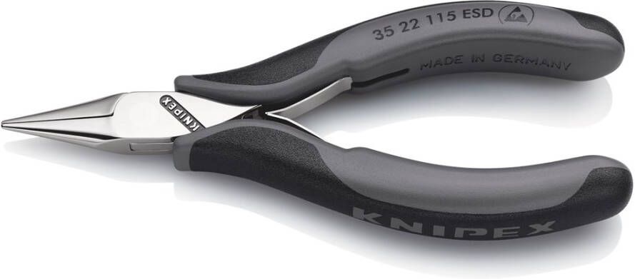 Knipex Elektronica-grijptang ESD | Meer-componentengrepen | Lengte 115 mm | Zelfbedieningskaart blister 35 22 115 ESDSB
