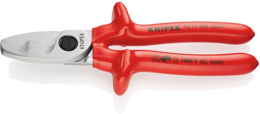 Knipex Kabelschaar met dubbele snijkanten dompelisolatie VDE-getest 200 mm 9517200