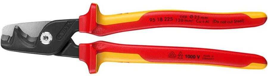Knipex Kabelschere StepCut XL L.225mm Kopf brün.VDE Mehrkomp.-Hüllen