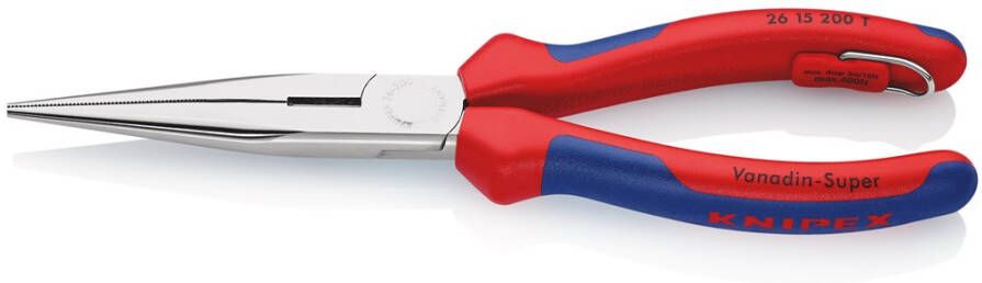 Knipex Telefoontang recht + zijsnijder 200 mm 26 15 200 T BK 2615200TBK