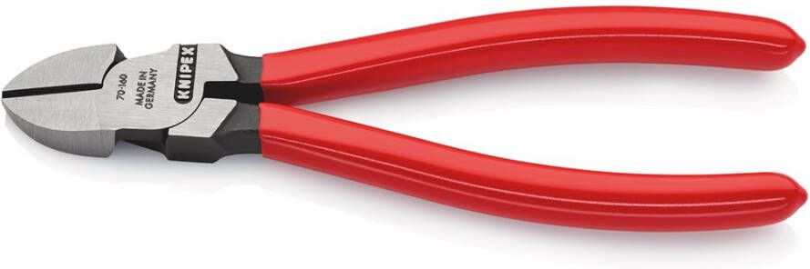 Knipex Zijsnijtang | 160 mm Lengte | Kunststof Bekleed | Zwart Geatramenteerd 70 01 160 EAN