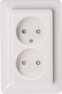 Kopp Milano wandcontactdoos 2-voudig KV wit