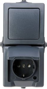 Kopp Nautic wisselcombinatie IP44 RA verticaal antraciet