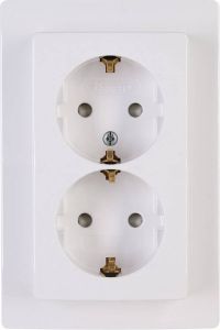 Kopp Paris wandcontactdoos RA KV 2-voudig arctic wit