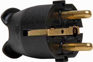 Kopp stekker plastic RA IP20 zwart