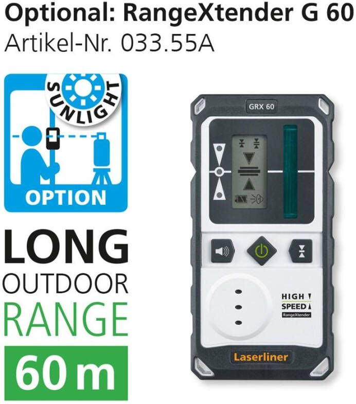 Laserliner X1-Laser | Kruislijnlaserset | Koffer | 1 lijn | Groen | 40m 031.500A