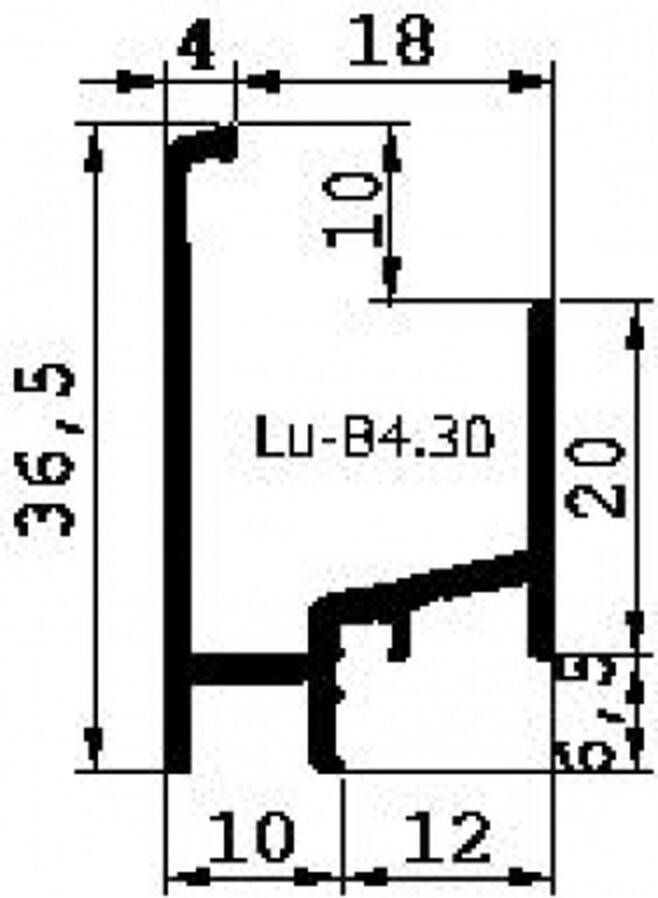 Luvema Aanslagprofiel LU.B4.30 geanodiseerd (5mtr)