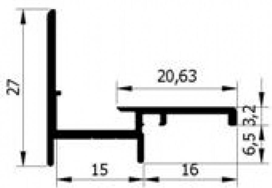 Luvema Beglazingsprofiel G15.3.G geanodiseerd