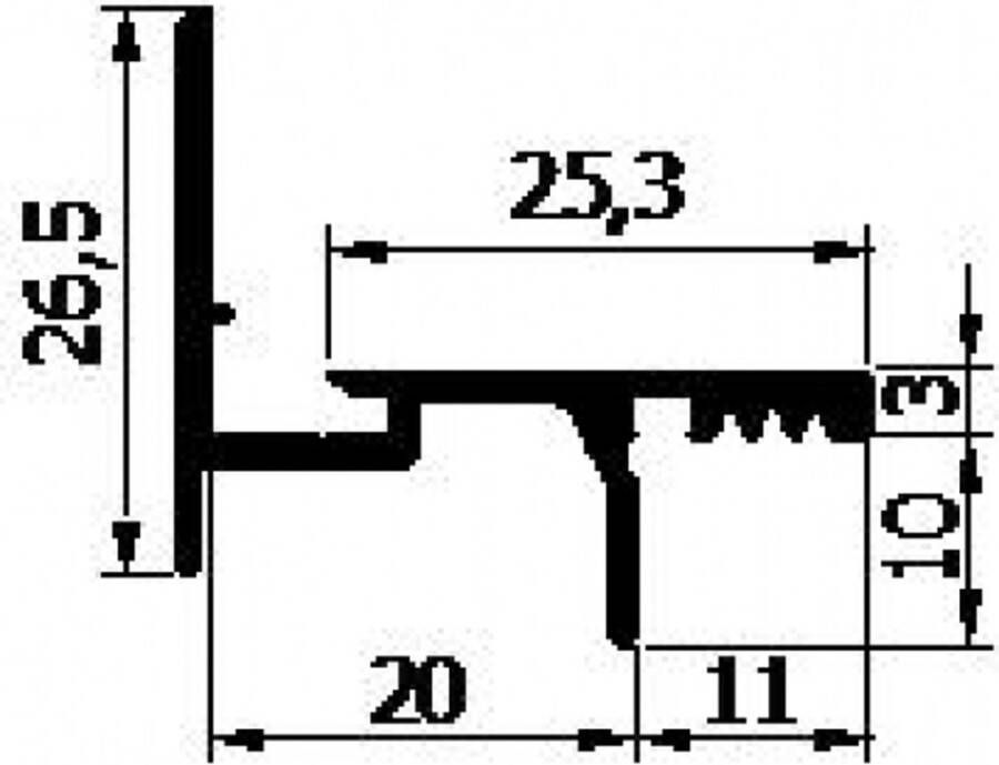 Luvema Beglazingsprofiel G9.3.G geanodiseerd