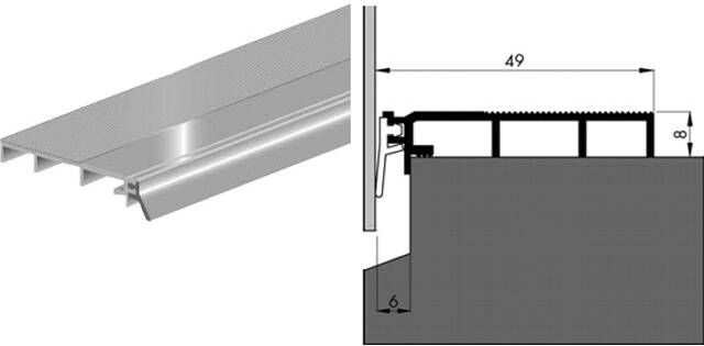 Luvema Tochtslijtstrip alu 807n anb7n 49x8mm