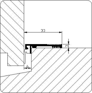 Luvema Tochtslijtstrip alu 826 anb6 33x3mm