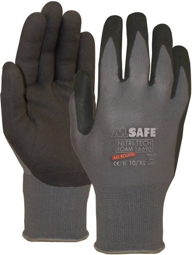 M-SAFE Nitrile foam handschoen zwart 14-690 XXL