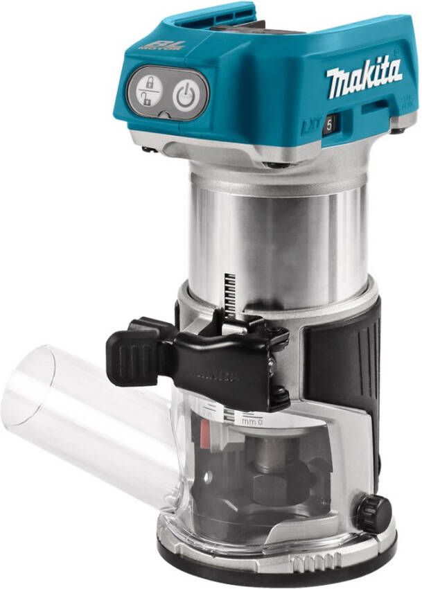 Makita DRT50ZJX9 Accu Freesmachine 18v Li-ion | zonder accu&apos;s en lader in M-box met geleiderail adapter DRT50ZJX9