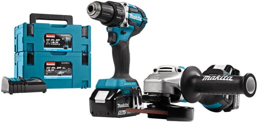 Makita DLX2190TJ1 18 V Combiset boren schroeven en slijpen | Mtools