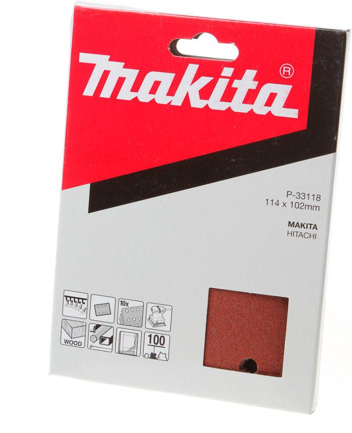 Makita P-33118 Schuurvel 114x102 K100 Red Velcro | Mtools