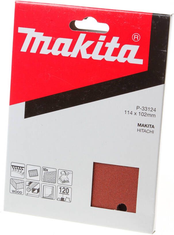 Makita P-33124 Schuurvel 114x102 K120 Red Velcro | Mtools