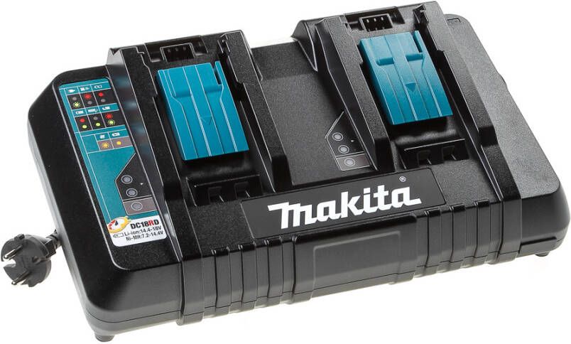 Makita DC18RD Oplader voor gelijktijdig 2 accu&apos;s snel opladen Duolader 196933-6