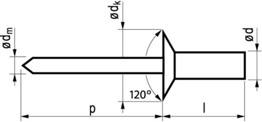 Masterfix BLINDKL. ALU STAAL4 8X11MM 500