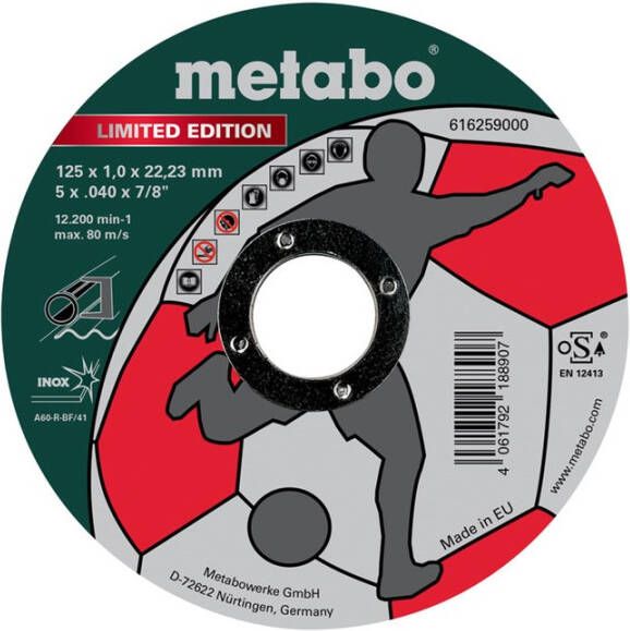 Metabo DOORSLIJPSCHIJF 125X1 INOX soccer edition