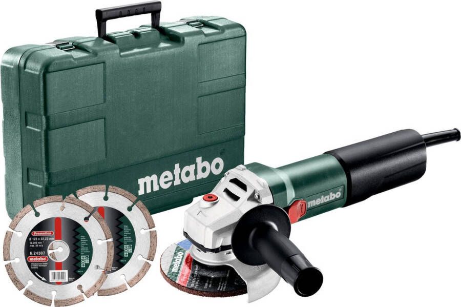 Metabo WQ 1100-125 Set | Haakse slijper | 125 mm | 1100 Watt | 12000 min | In doos 610035510