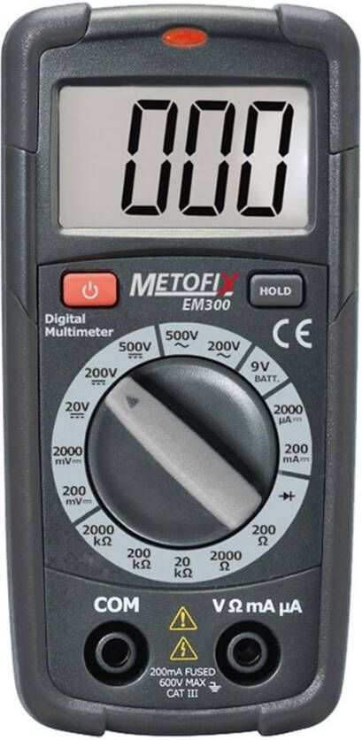 Metofix Multimeter digitaal EM300 500V ac dc
