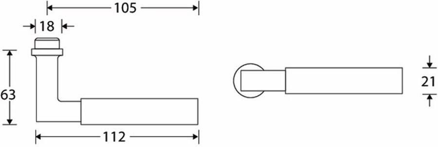Mi Satori Deurkruk Bauhaus-Style MTO ebben