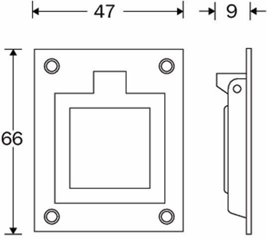 Mi Satori Luikring rechthoekig 66x48mm vierk MTO
