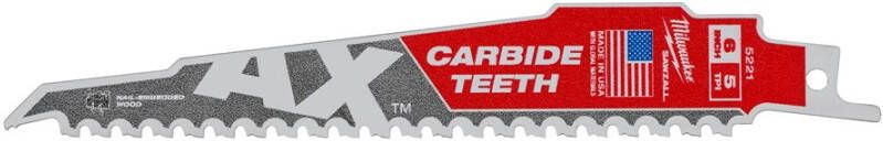 Milwaukee AX reciprozaagblad Carbide long life 150mm