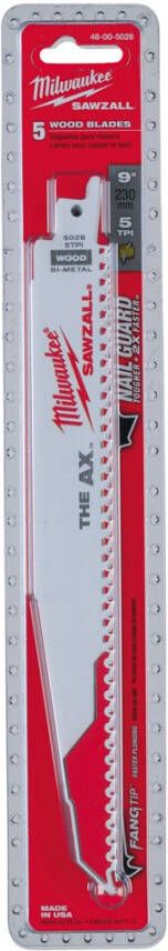 Milwaukee AX reciprozaagblad sloopblad 230mm (5st)