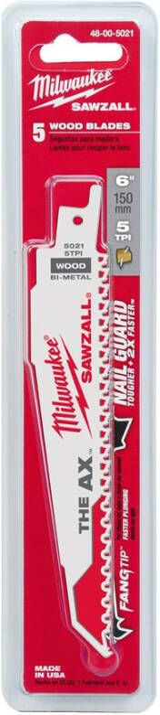 Milwaukee reciprozaagblad HD the AX 150mm (5st)