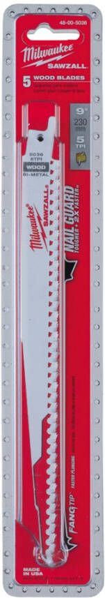 Milwaukee reciprozaagblad S1111DF lang 230mm (5st)