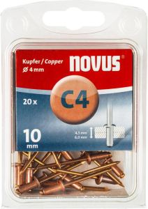 Novus Blindklinknagel C4 X 10mm Koper | 20 stuks 045-0039