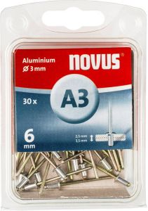 Novus Blindklinknagel A3 X 6mm | Alu SB | 30 stuks 045-0020
