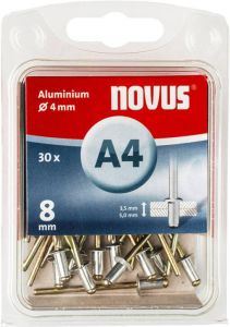 Novus Blindklinknagel A4 X 8mm | Alu SB | 30 stuks 045-0024